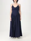 Staud Dena Cotton Midi Dress In Blue