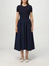 Staud Ysabel Ribbed-knit And Cotton-blend Poplin Midi Dress