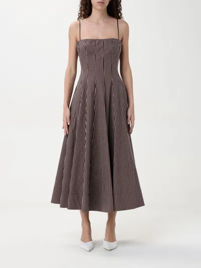 Staud Wylie Midi Dress In Brown