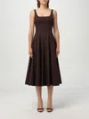 Staud Brown Wells Midi Dress In Brown