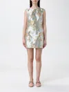 Staud Garden Metallic Brocade Mini Dress In Mint