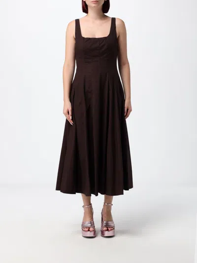 Staud Dress Woman Color Brown In Black