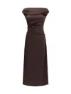 Staud Long Phare Dress In Brown