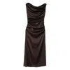 Staud Long Phare Dress In Brown