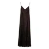 Staud Backless Lace Dress Side Slit In Brown