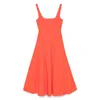 Staud Cotton-blend Wells Midi Dress In Multicolor
