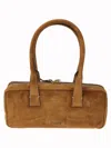 Staud Smooth Leather Shoulder Bag With Double Handles In Brown