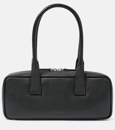 Staud Dude Small Leather Shoulder Bag In Black