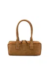 Staud Smooth Leather Shoulder Bag With Double Handles In Sand