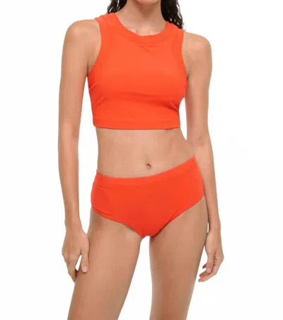 Staud Dunes Tankini Top In Cayenne In Red