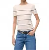 Staud Easy Cashmere Tee Top In Whisper Stripe In Neutral