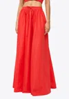 Staud Eden Drawstring Maxi Skirt In Red