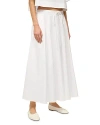 Staud Eden Stretch Cotton Maxi Skirt In White