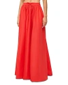 Staud Eden Drawstring Maxi Skirt In Red Rose
