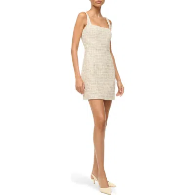 Staud Edie Cotton Tweed Minidress In Ivory Multi