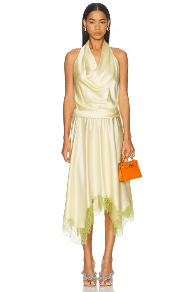 Staud Elira Silk Dress In Metallic