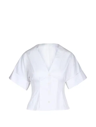 Staud Elle V-neck Shirt In White