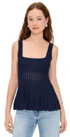 Staud Ellen Mixed Stitch Pointelle Sweater Tank