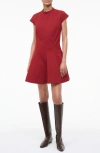 Staud Ellie Drop Waist Dress In Red