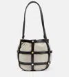Staud Ellie Leather-trimmed Bucket Bag In Multicoloured