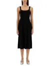 Staud Wells Pleated Midi Dress In Black