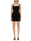 Staud Ellison Stitched-waist Sleeveless Knit Mini Dress In Black