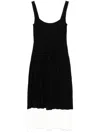 Staud Ellison Womens Colorblock Knit Sheath Dress In Black