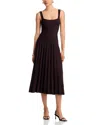 Staud Sleeveless Ellison Midi Dress In Brown