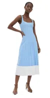 Staud Ellison Dress Clear Blue/white In Clear Blue/white