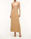 Staud Ellison Knit Midi Dress In Brown