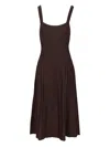 Staud Sleeveless Ellison Midi Dress In Brown