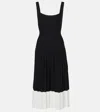 Staud Ellison Womens Colorblock Knit Sheath Dress In Black