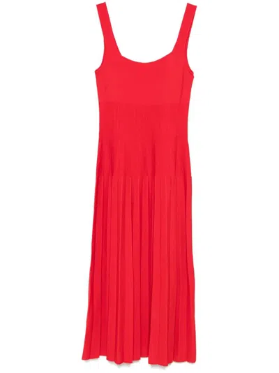 Staud Ellison Midi Dress In Red