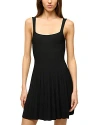 Staud Ellison Stitched-waist Sleeveless Knit Mini Dress In Black