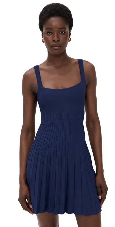 Staud Ellison Mini Dress Navy In Blue