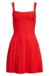 Staud "ellison" Short Dress In Red Rose