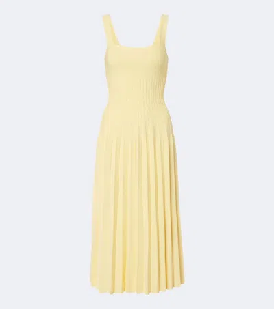 Staud Ellison Pleated Maxi Dress In Yellow