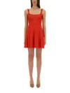 Staud "ellison" Short Dress In Red