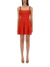 Staud "ellison" Short Dress In Red