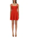 Staud "ellison" Short Dress In Red