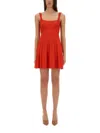 Staud Ellison Short Dress In Red