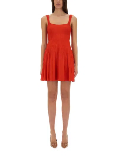 Staud "ellison" Short Dress In Red