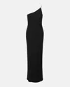 Staud Elodie Asymmetric Maxi Dress In Black
