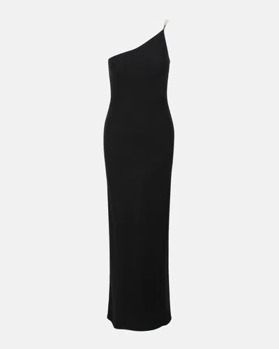 Staud Elodie Asymmetric Maxi Dress In Black