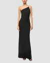 Staud Elodie Asymmetric Maxi Dress In Black