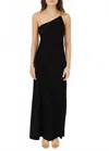 Staud Elodie Satin Maxi Dress In Black In Black