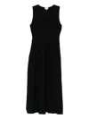 Staud Eluse Pleated Sleeveless Midi Dress In Black