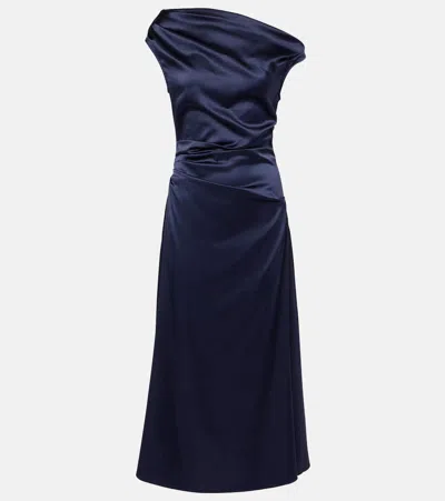 STAUD ELYSE PLEATED SILK-BLEND MAXI DRESS