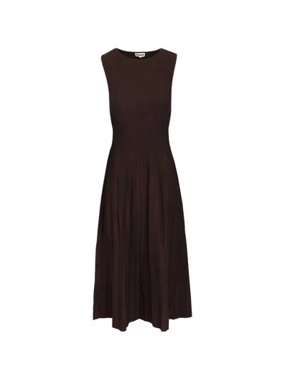 Staud Elyse Sleeveless A-line Dress In Brown
