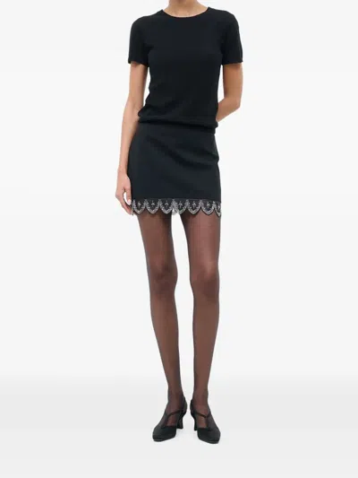 Staud Embellished Mini Skirt In Black